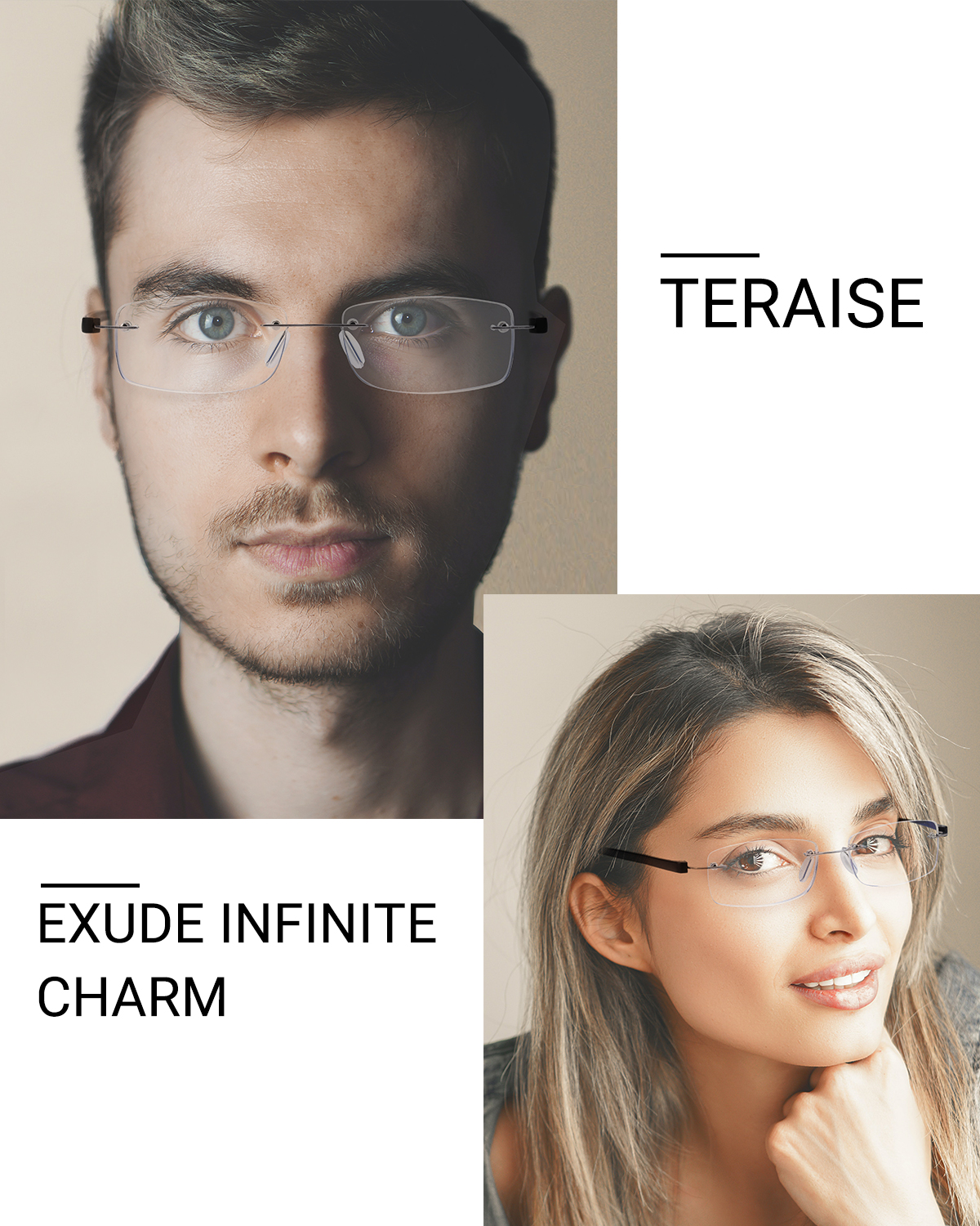 Business Frameless Reading Glasses model #5264522-TERAISE