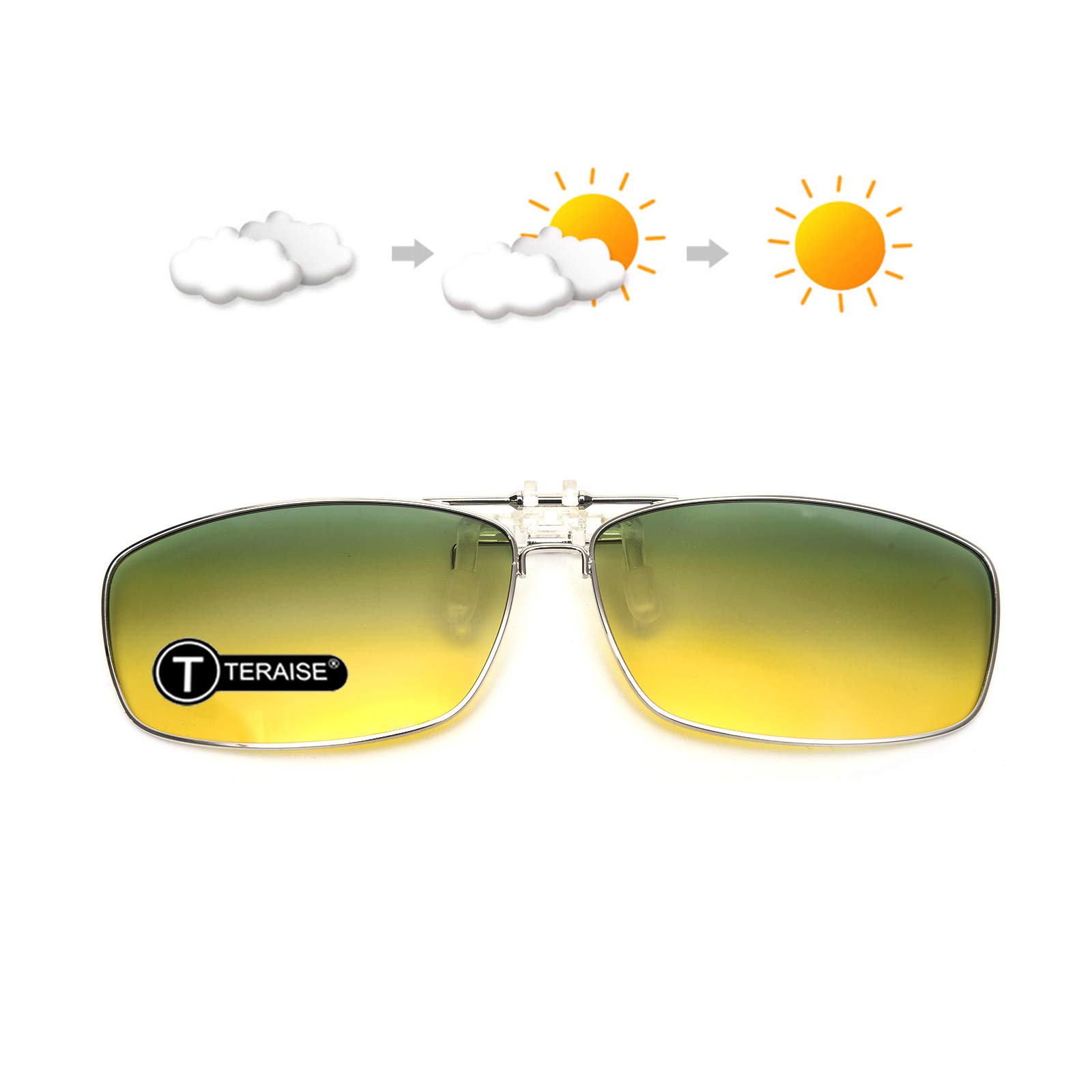 TERAISE Polarized Clip-on Sunglasses with Flip Up Function Suitable Driving Sports-TERAISE