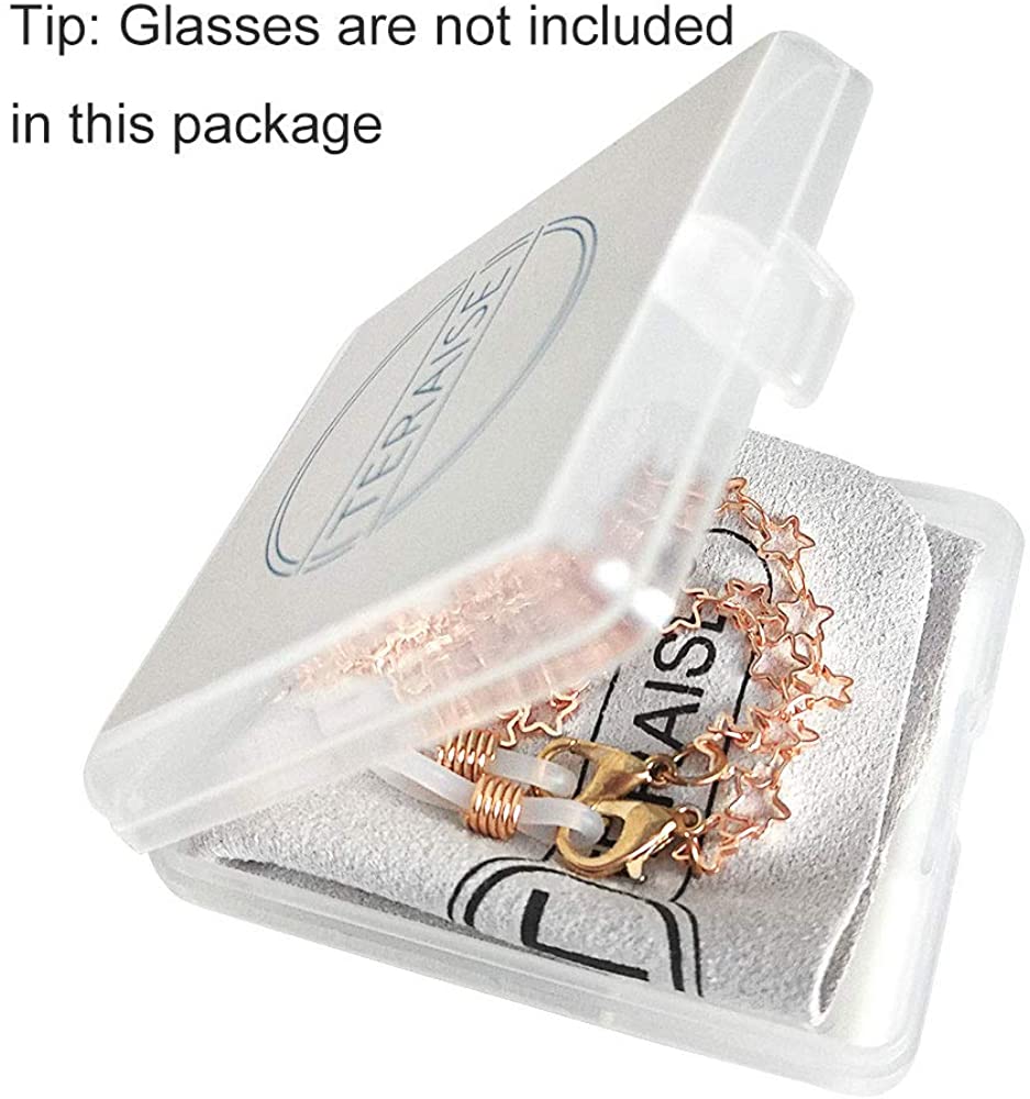 TERAISE Eyeglass Chain for Women/Ladies Retro Fashion Metal Carved Sunglasses Cords Strap Adjustable with Clean Cloth-TERAISE