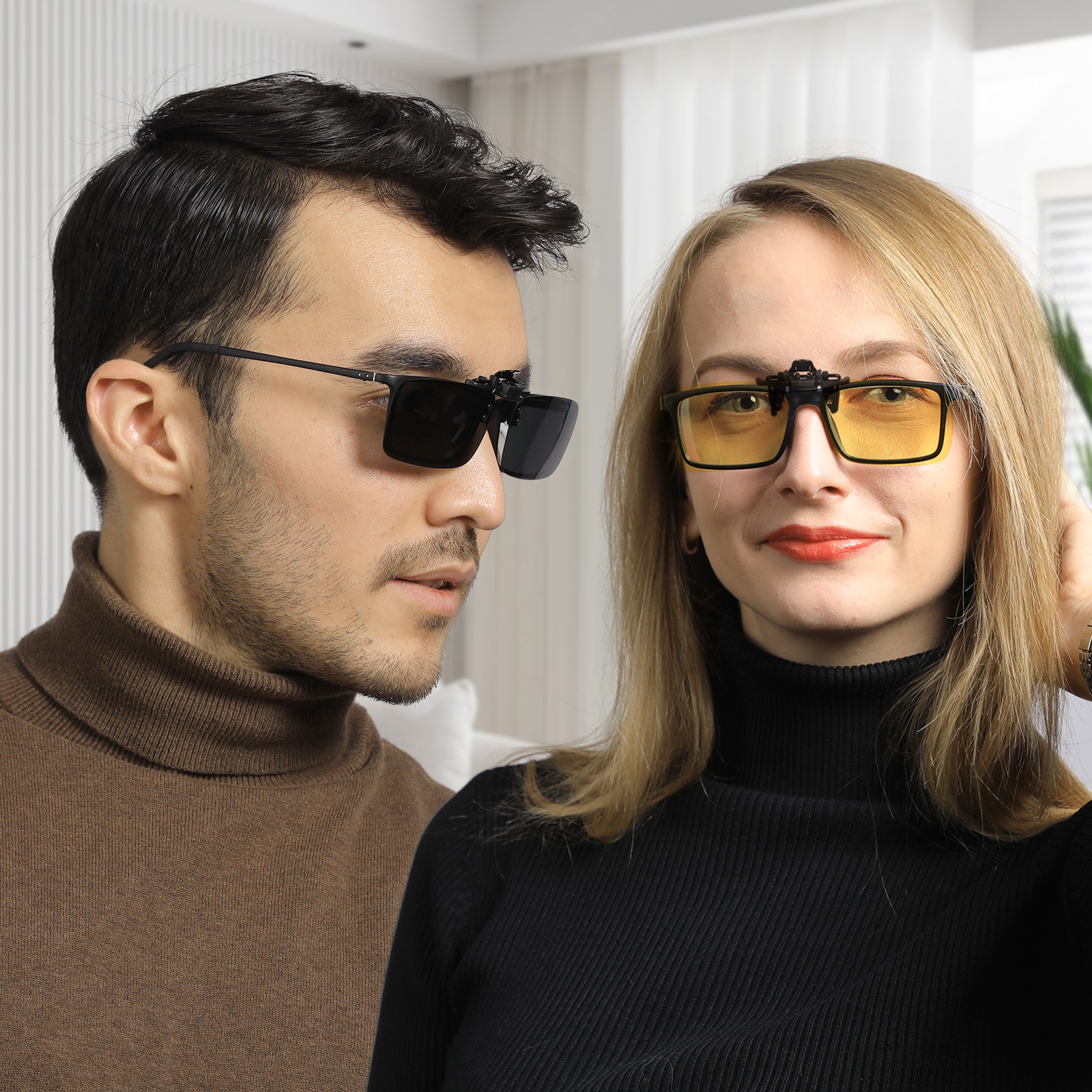 TERAISE Clip on Sunglasses 2-PCS/Day+Night Vision UV400 Flip-Up Sunglasses-TERAISE