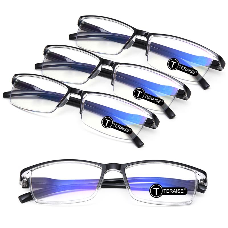 TERAISE 4PCS Fashion Anti-blue light Reading Glasses Men Women Computer Reader-TERAISE