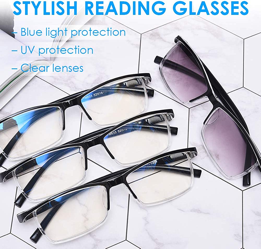 TERAISE Anti- UV Reading Glasses 4 Pairs Blue Light Blocking Reader Womens Mens-TERAISE