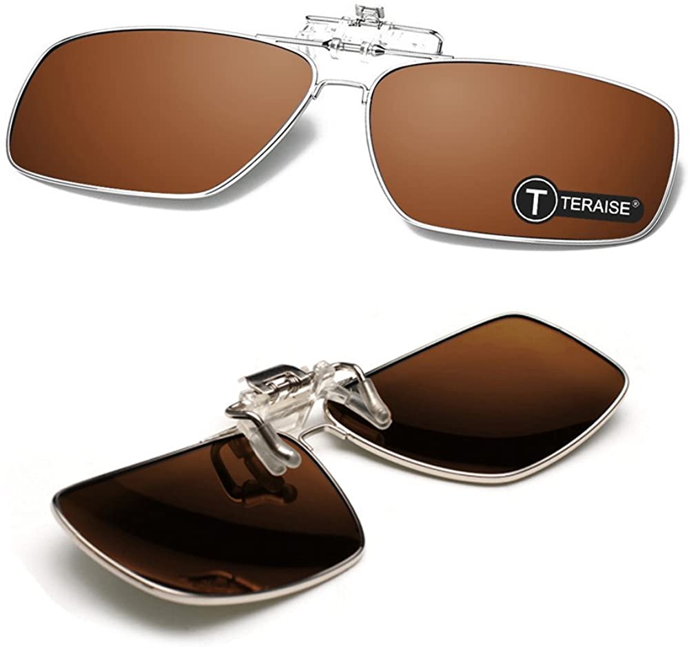 TERAISE Polarized Clip-on Sunglasses with Flip Up Function Suitable Driving Sports-TERAISE