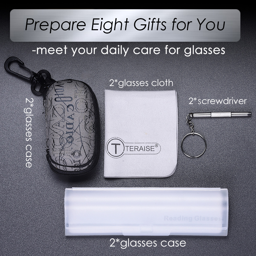 TERAISE 4-Pack Blue Light Blocking Reading Glasses Folden Readers Lightweight-TERAISE