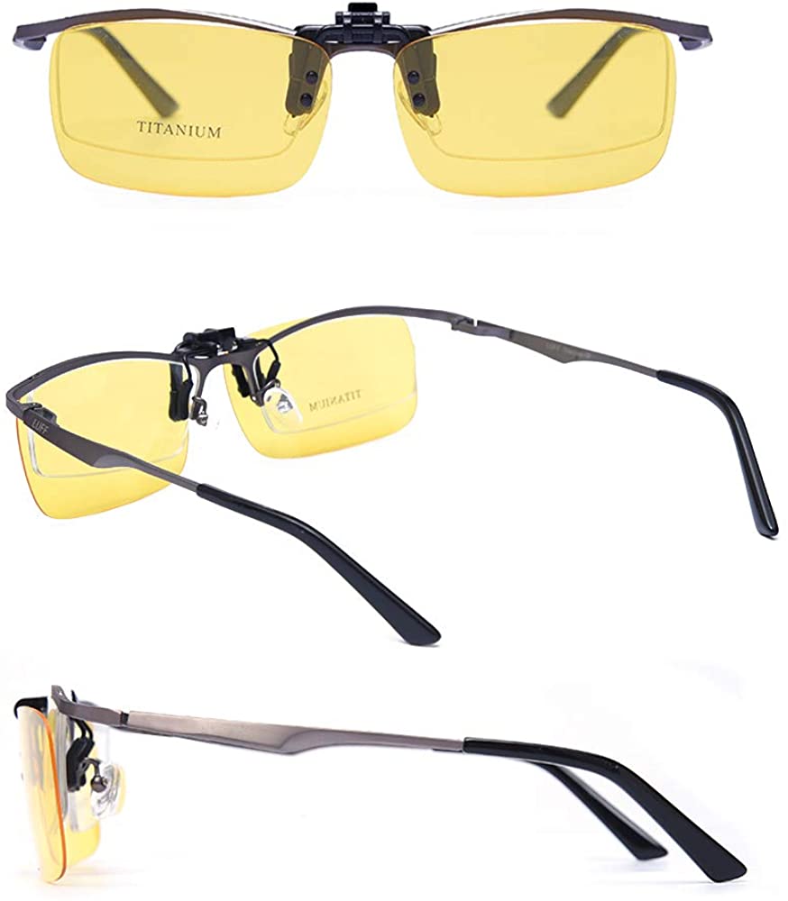 TERAISE Clip on Sunglasses 2-PCS/Day+Night Vision UV400 Flip-Up Sunglasses-TERAISE