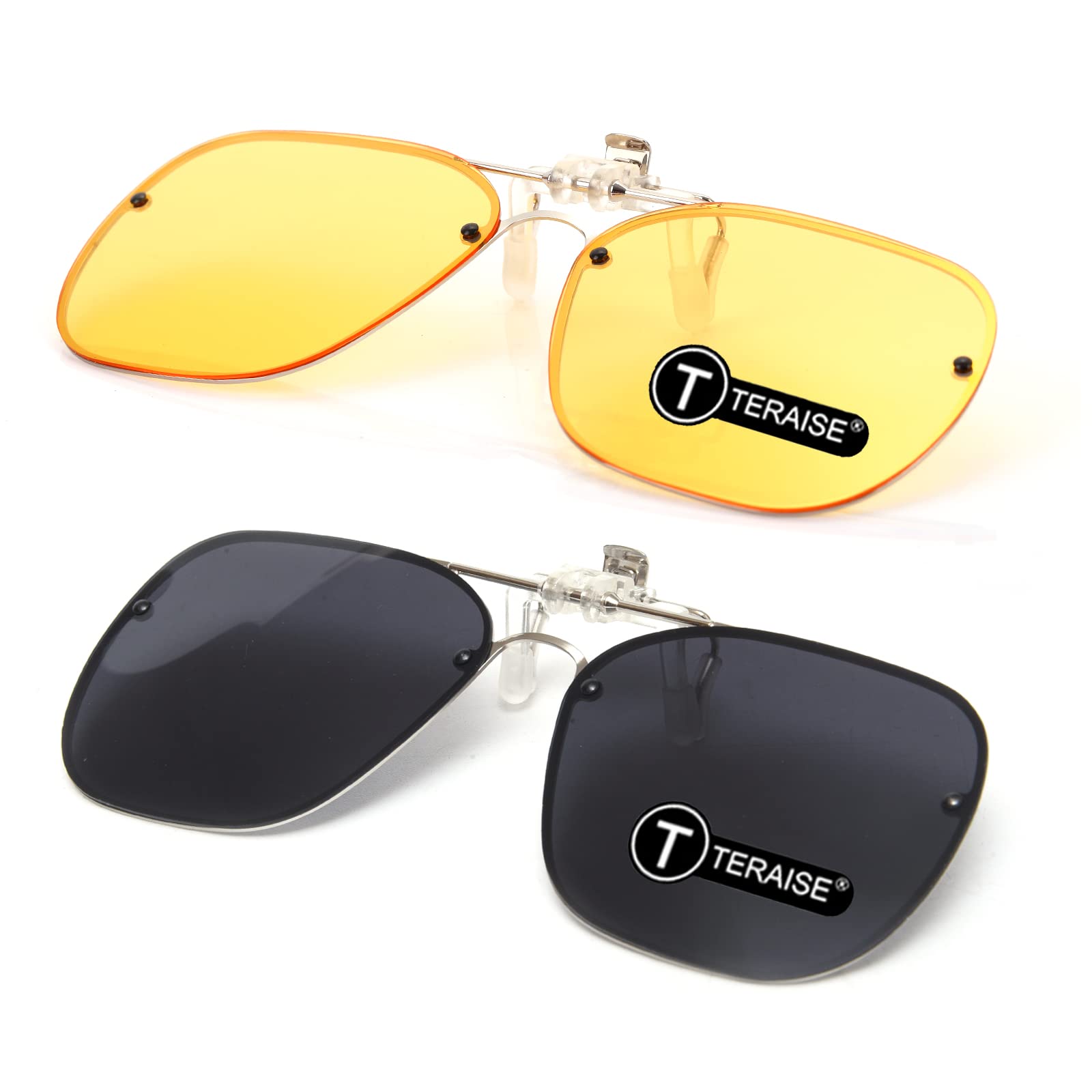 TERAISE Clip On Sunglasses Flip up HD Polarized Unisex for Outdoor/Driving UV400-TERAISE