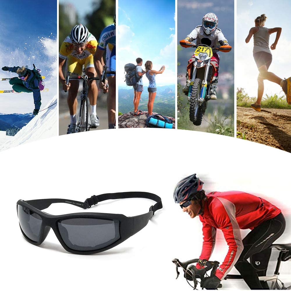 TERAISE Motorcycle Riding Glasses Safety Ski Goggles Adjustable Sunglasses-TERAISE