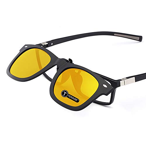 TERAISE Polarized Clip-On Driving Sunglasses with Flip Up Function-Suitable for Driving Fishing Outdoor Sport-TERAISE