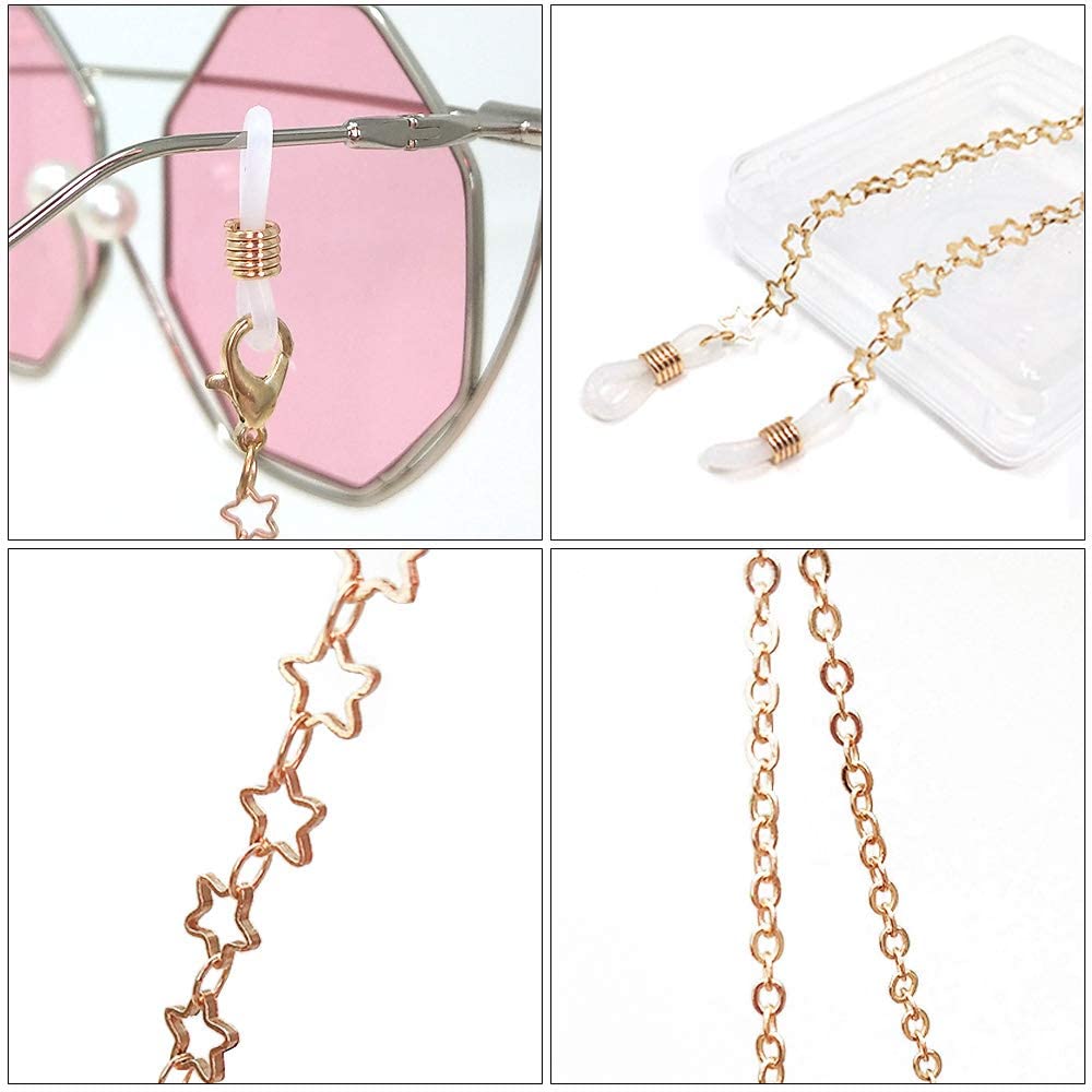 TERAISE Eyeglass Chain for Women/Ladies Retro Fashion Metal Carved Sunglasses Cords Strap Adjustable with Clean Cloth-TERAISE