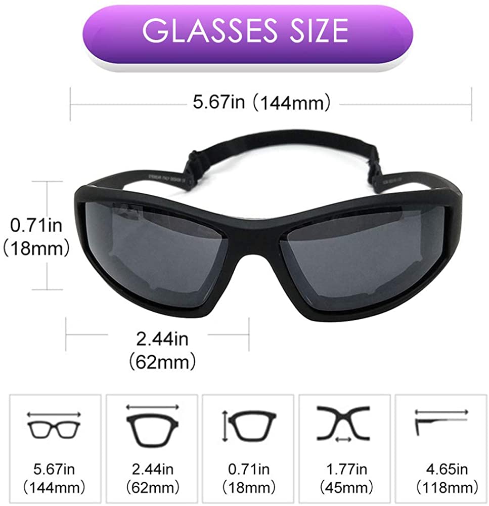 TERAISE Motorcycle Riding Glasses Safety Ski Goggles Adjustable Sunglasses-TERAISE