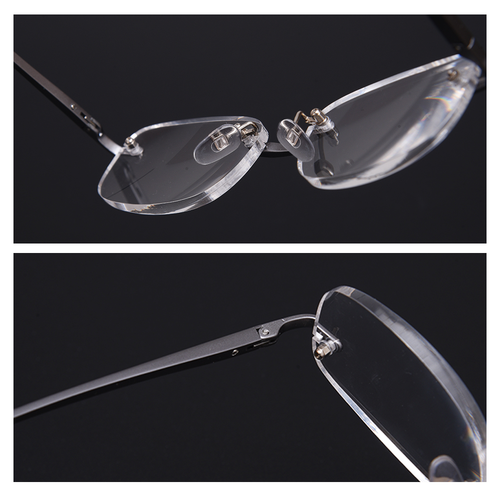 TERAISE Rimless Reading Glasses Spring Hinge Glasses for Reading with Cases Men and Women-TERAISE