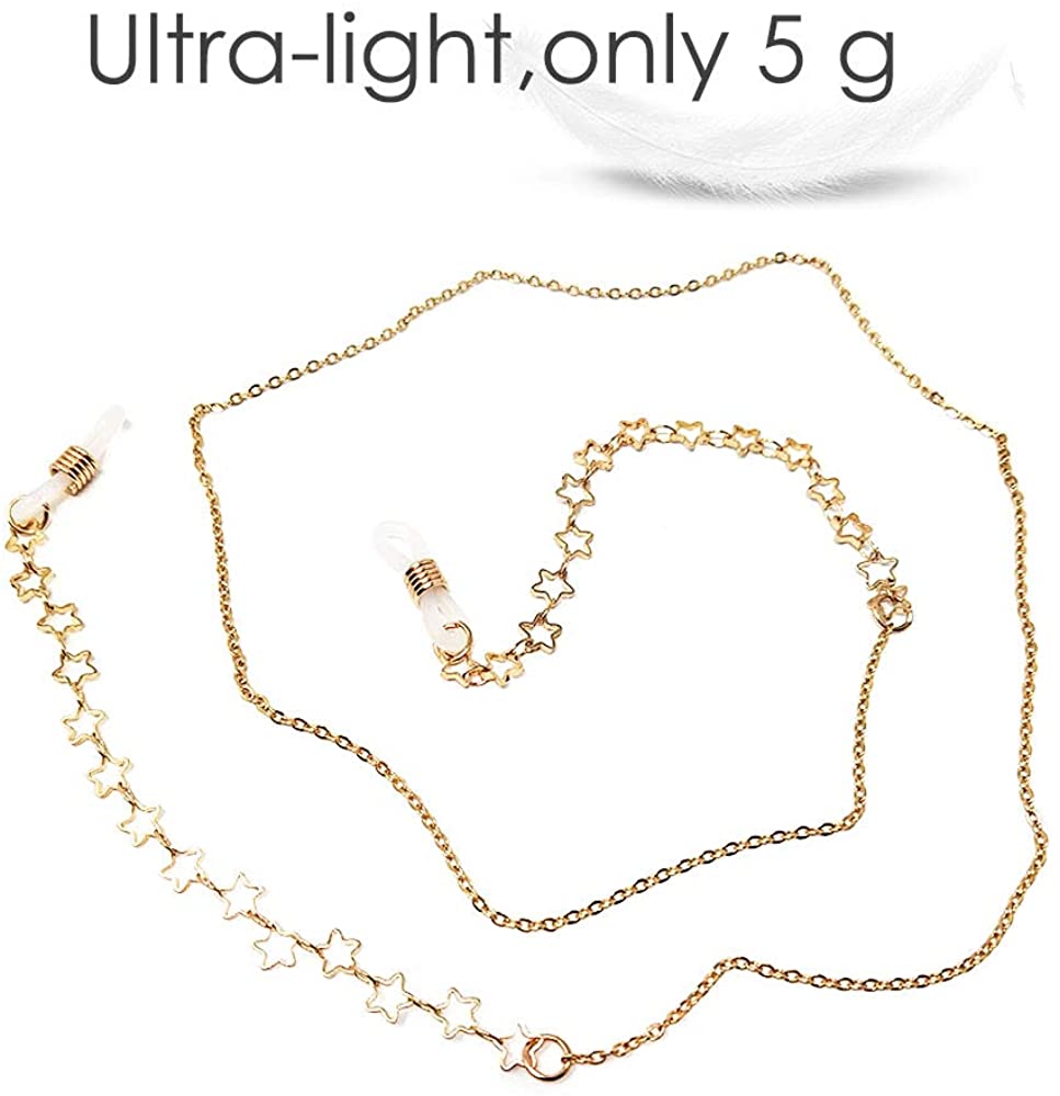 TERAISE Eyeglass Chain for Women/Ladies Retro Fashion Metal Carved Sunglasses Cords Strap Adjustable with Clean Cloth-TERAISE