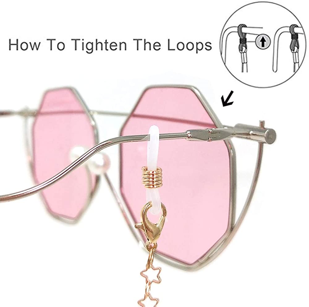 TERAISE Eyeglass Chain for Women/Ladies Retro Fashion Metal Carved Sunglasses Cords Strap Adjustable with Clean Cloth-TERAISE