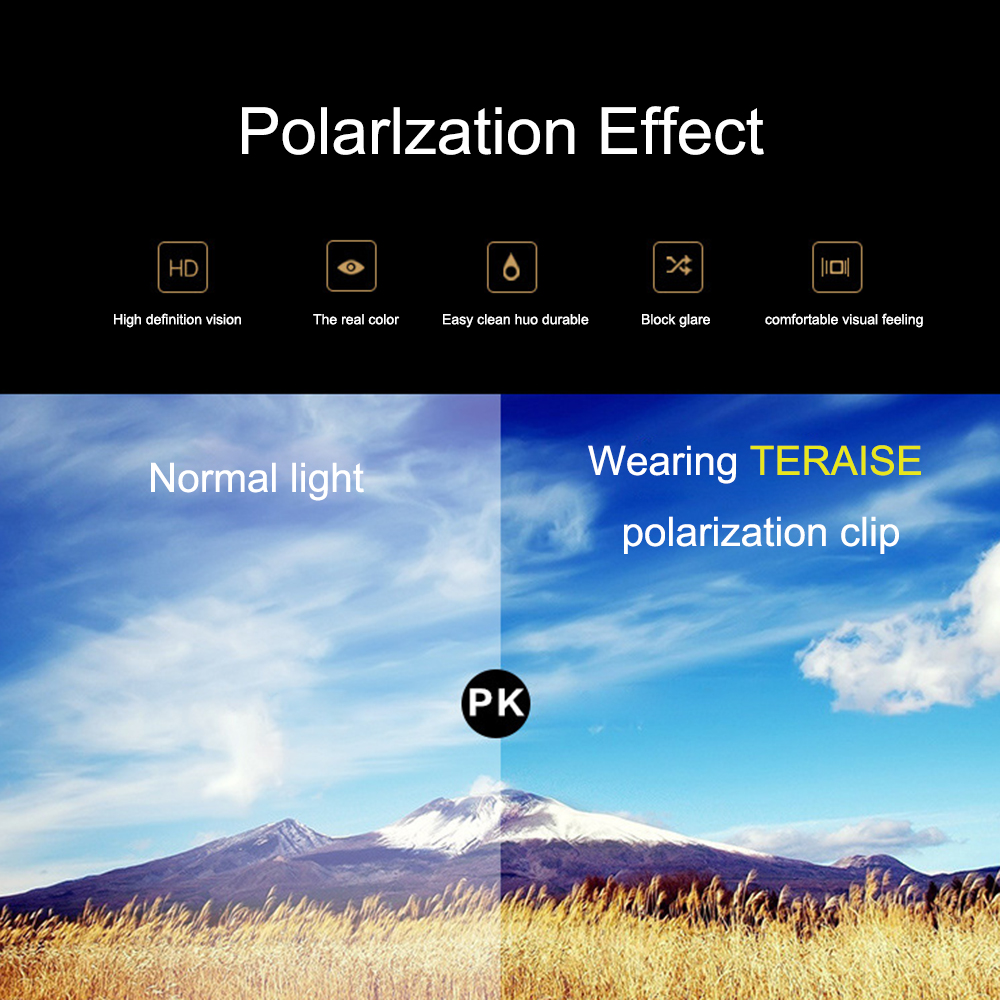 TERAISE Polarized Clip-on Sunglasses with Flip Up Function Suitable Driving Sports-TERAISE