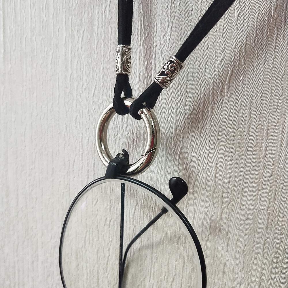TERAISE Eyeglass Necklace Classic Fashion Metal Ring Sunglasses Necklace Glasses Holder Contains glasses cloth-TERAISE