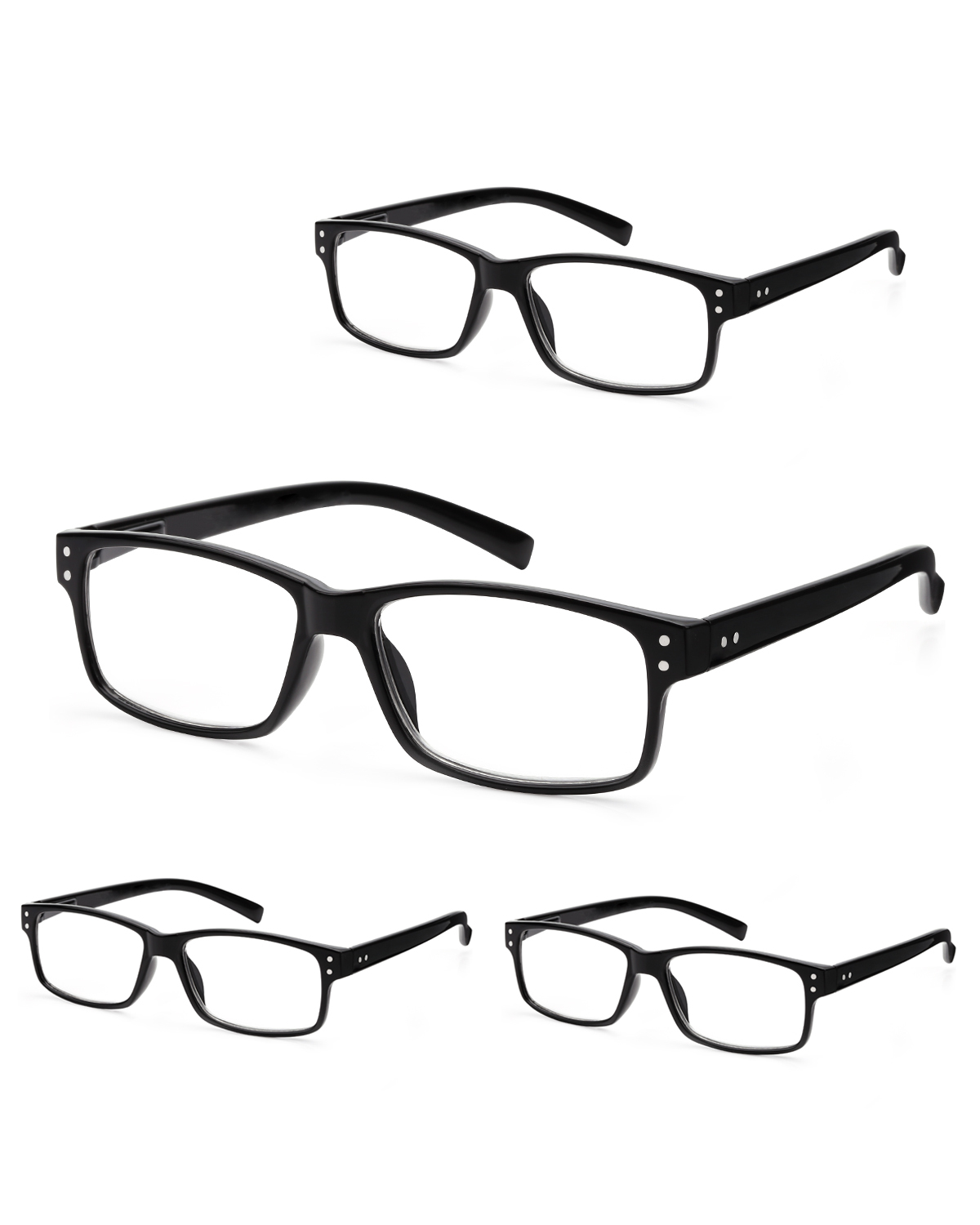 TERAISE 4 Pack Reading Glasses For Men/Women-with Spring Hinge Reader ...