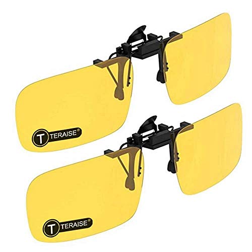 TERAISE Clip on Sunglasses 2-PCS/Day+Night Vision UV400 Flip-Up Sunglasses-TERAISE
