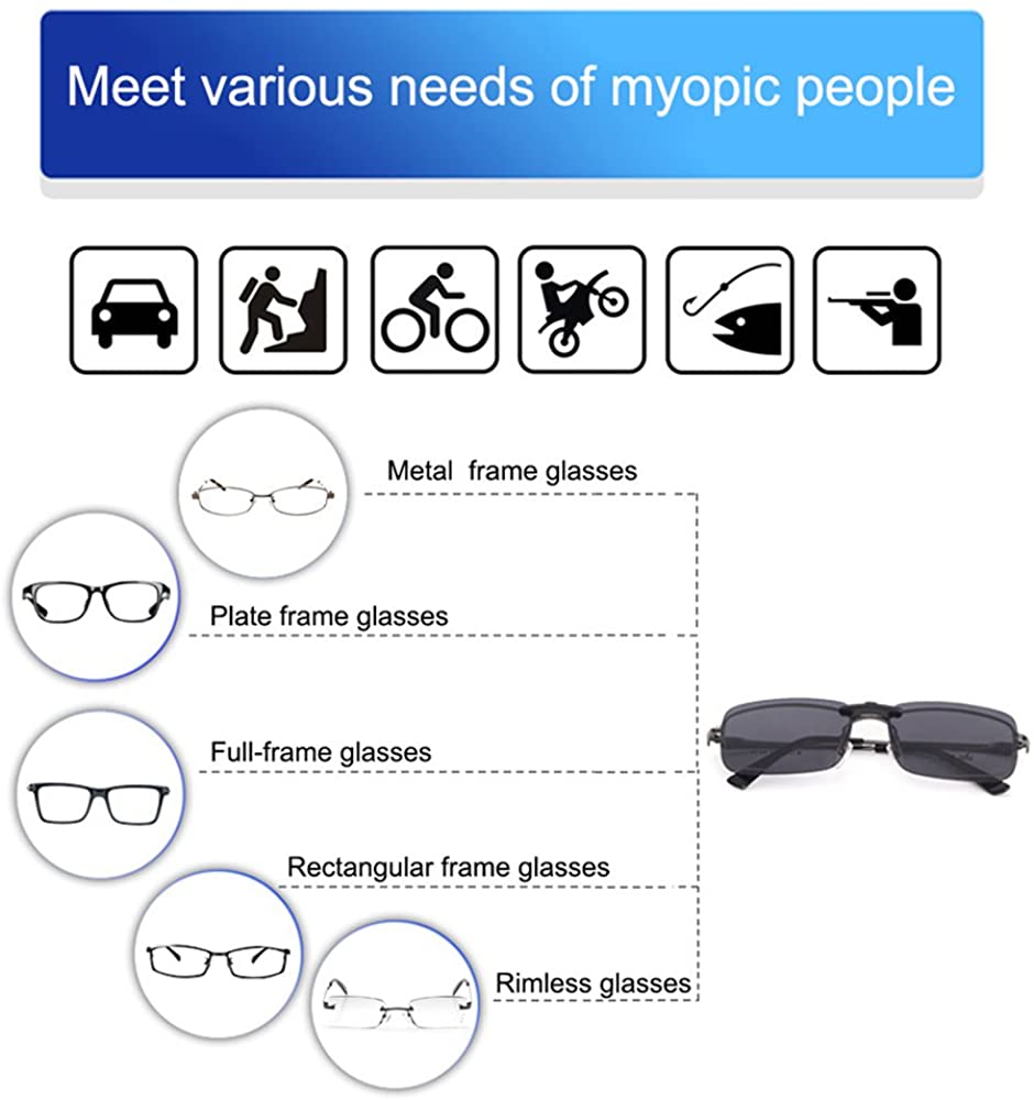 Polarized Clip-on Sunglasses Over Prescription Glasses Anti-Glare UV400-TERAISE