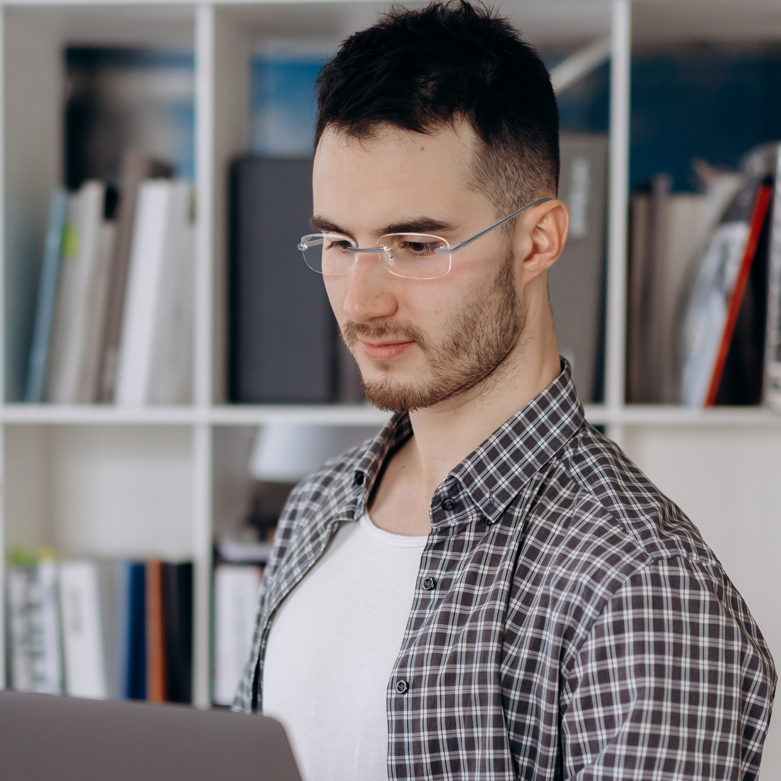 TERAISE Rimless Reading Glasses Spring Hinge Glasses for Reading with Cases Men and Women-TERAISE