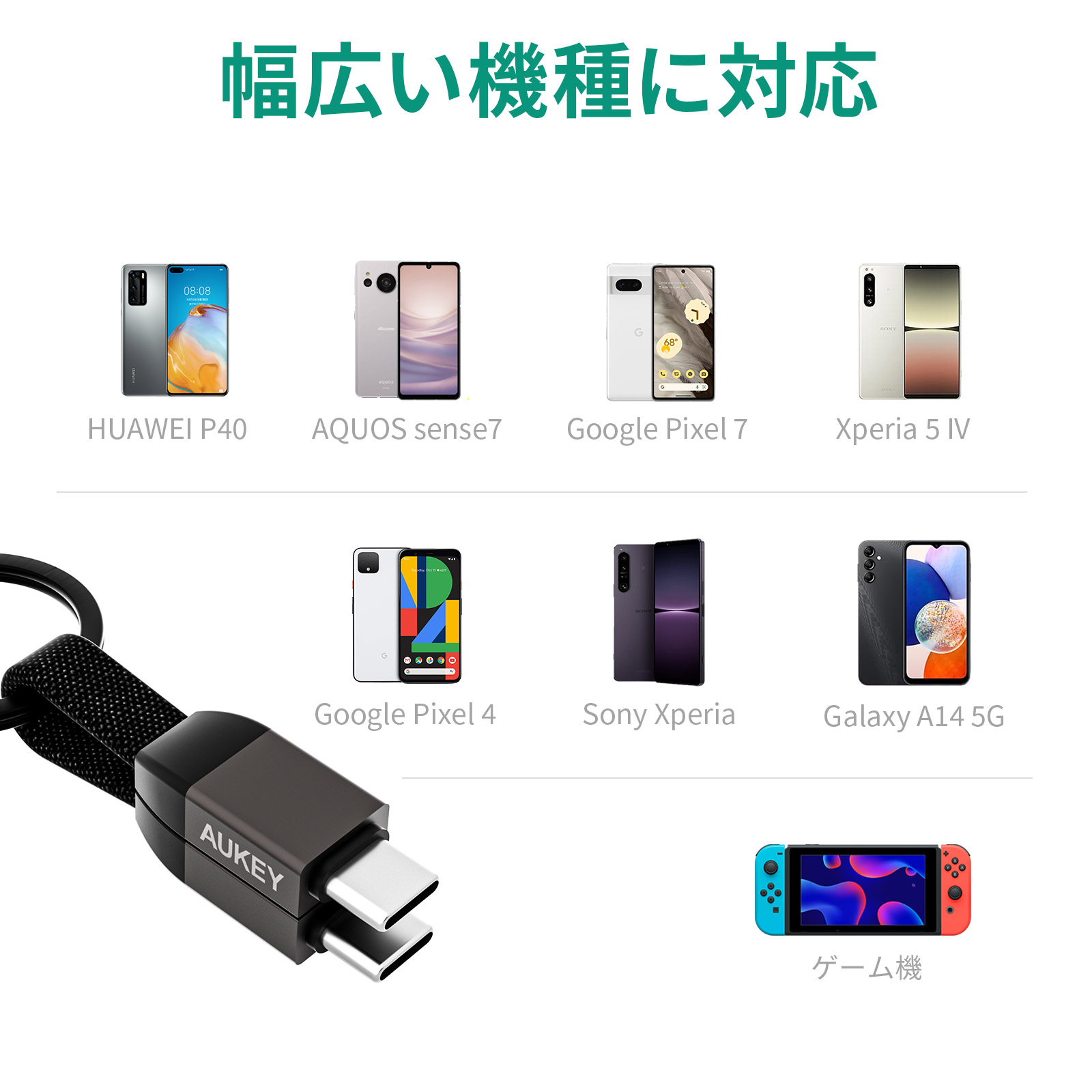 キーホルダー型USB-C to Cケーブル CB-CC16