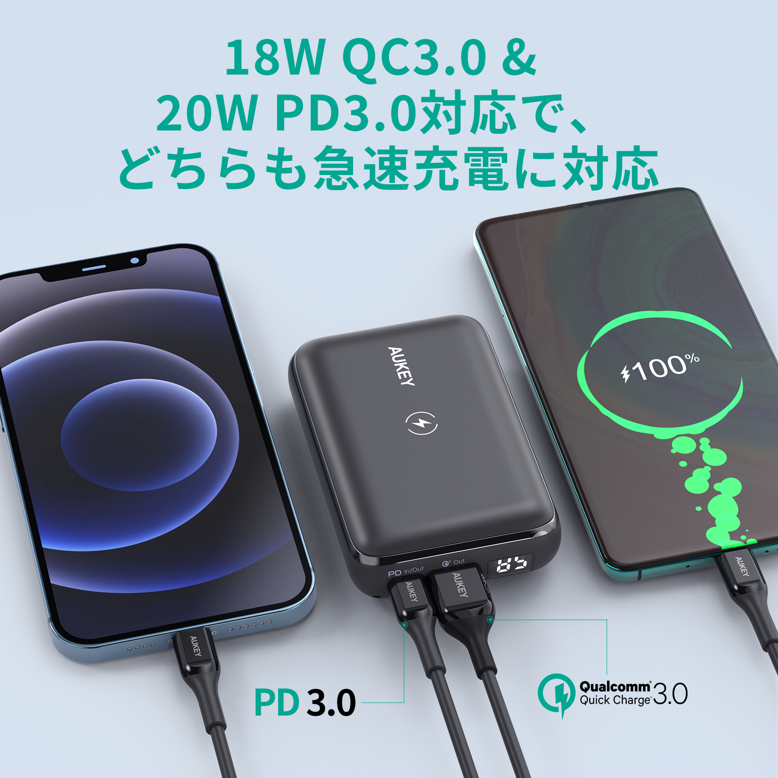 ワイヤレス充電対応 10000mAhモバイルバッテリー PB-WL01S