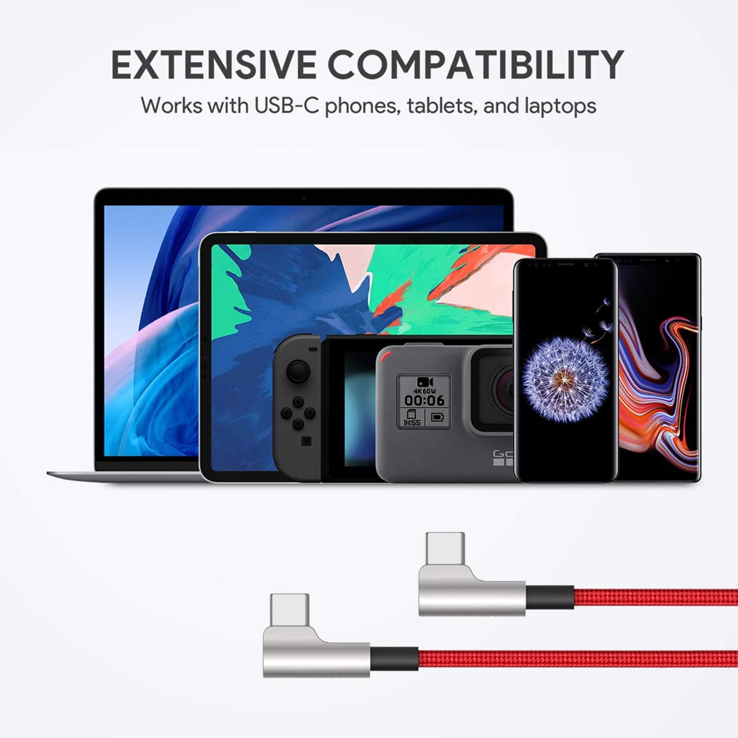 L字型 USB C ケーブル CB-CMD37