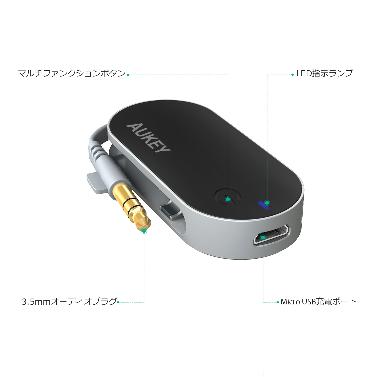 AMZKEY! Bluetooth 5.0 トランスミッター レシーバー 2イン1 高音質 Bluetooth受信機 送信機 一台二役 2台同時接続 ワイヤレス オーディオ