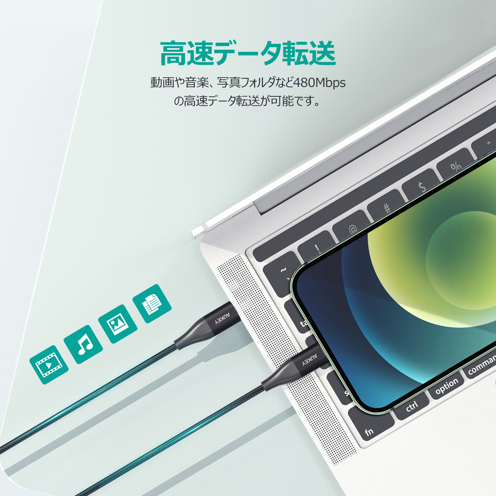 Impulse Series USB-C to Lightningケーブル（2m）CB-CL20