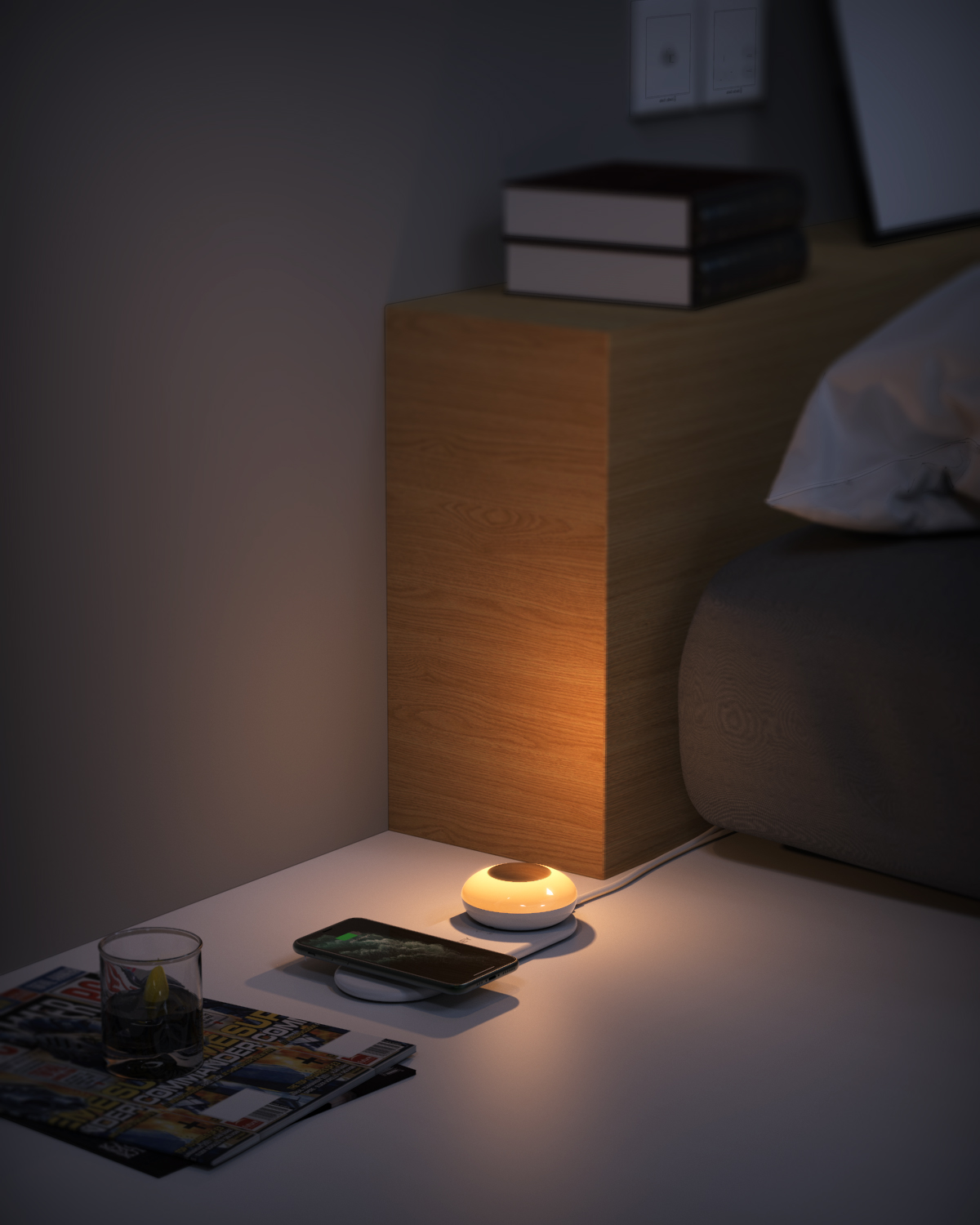 ワイヤレス充電機能付き ナイトライト LT-ST26