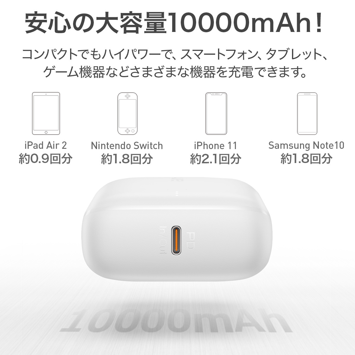 モバイルバッテリー 20W 10000mAh モバイルバッテリー PB-N83進化版