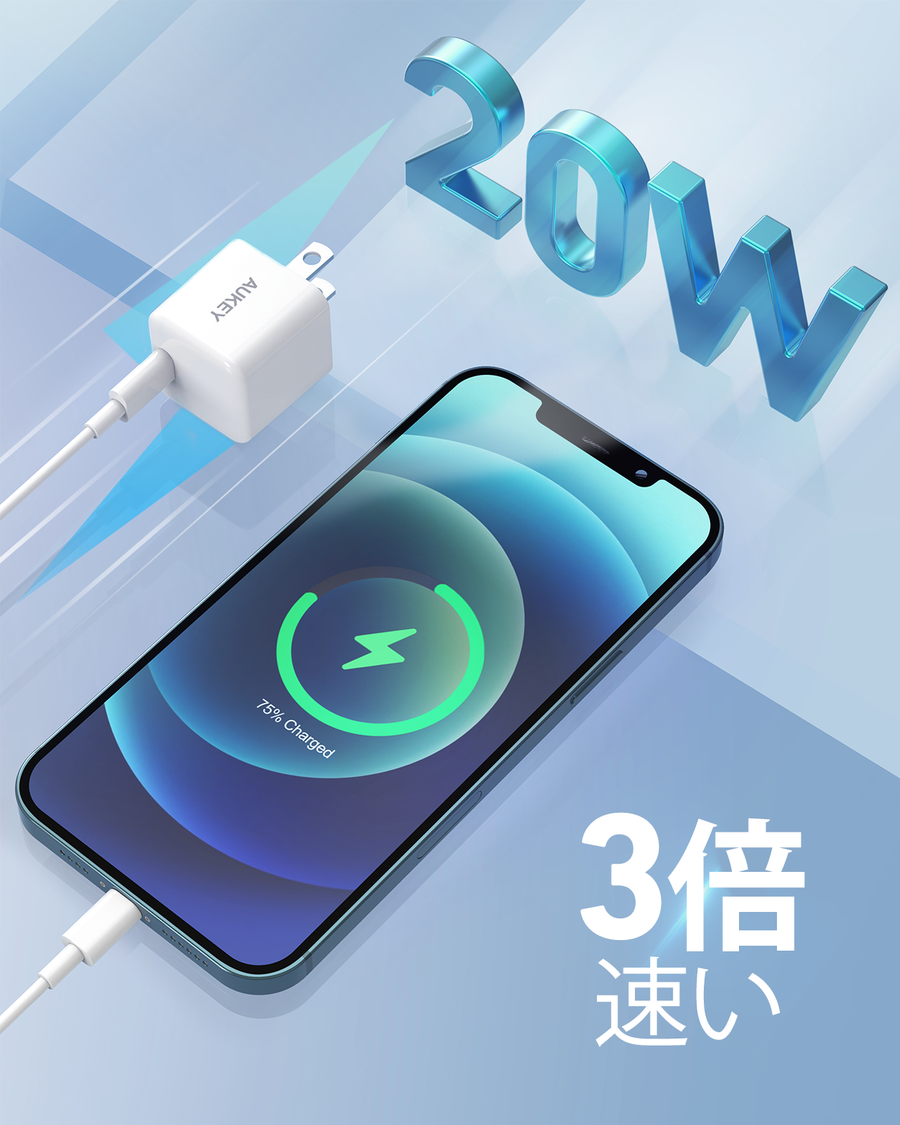 AUKEY オーキー 2個セット 20W USB-C 超小型急速充電器 PA-F5