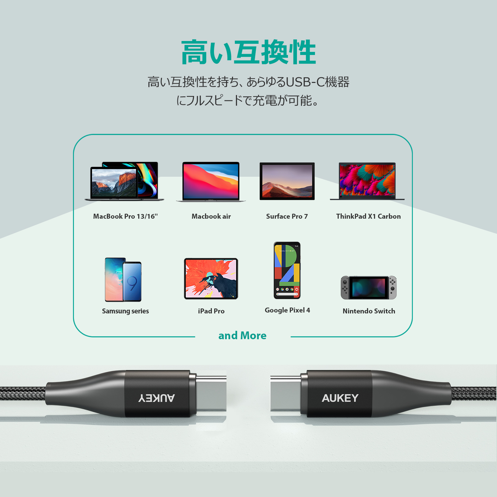 Impulse Series USB-C to USB-CケーブルCB-CC12 / CB-CC20
