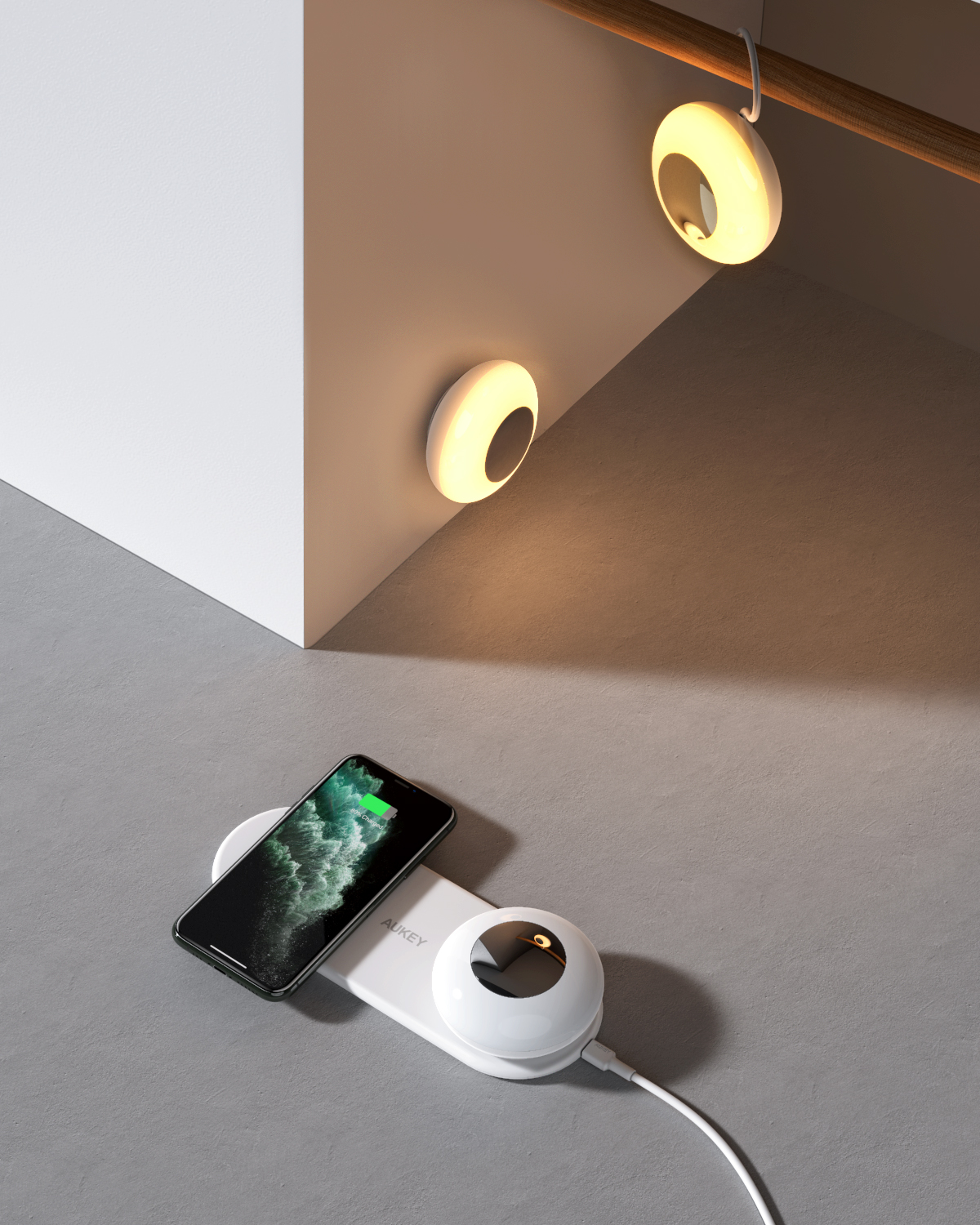 ワイヤレス充電機能付き ナイトライト LT-ST26