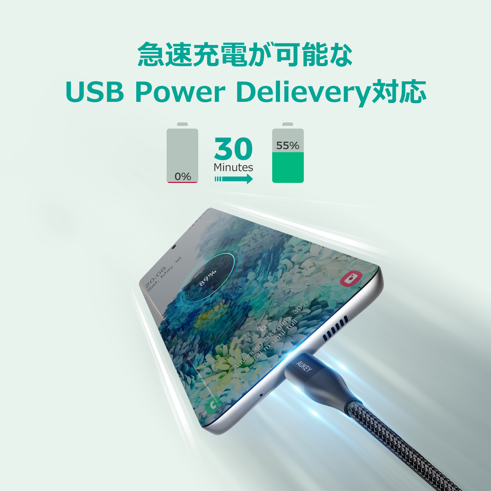 Impulse Series USB-C to USB-CケーブルCB-CC12 / CB-CC20