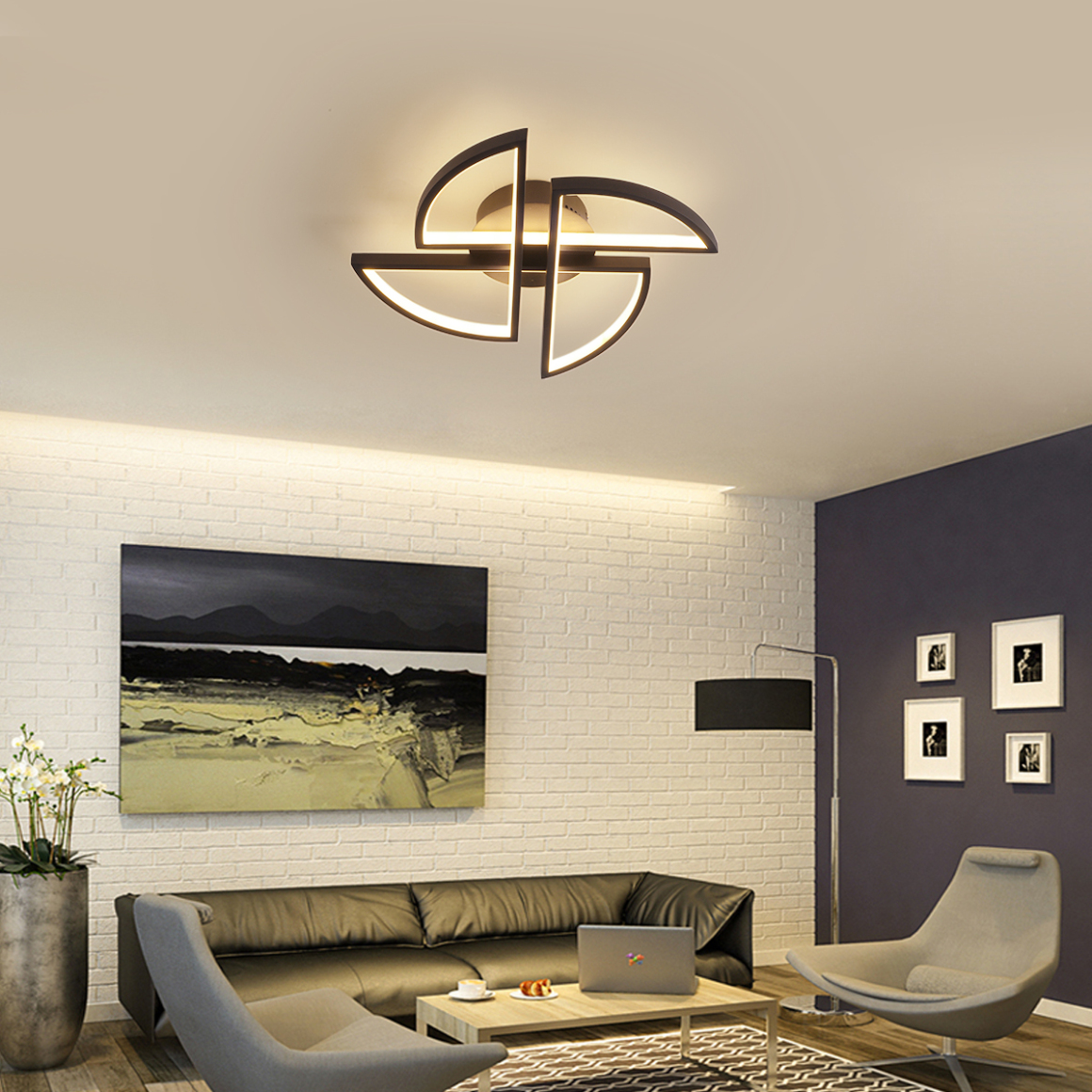 moderngeometricremotecontrolceilinglightlampgarwarm