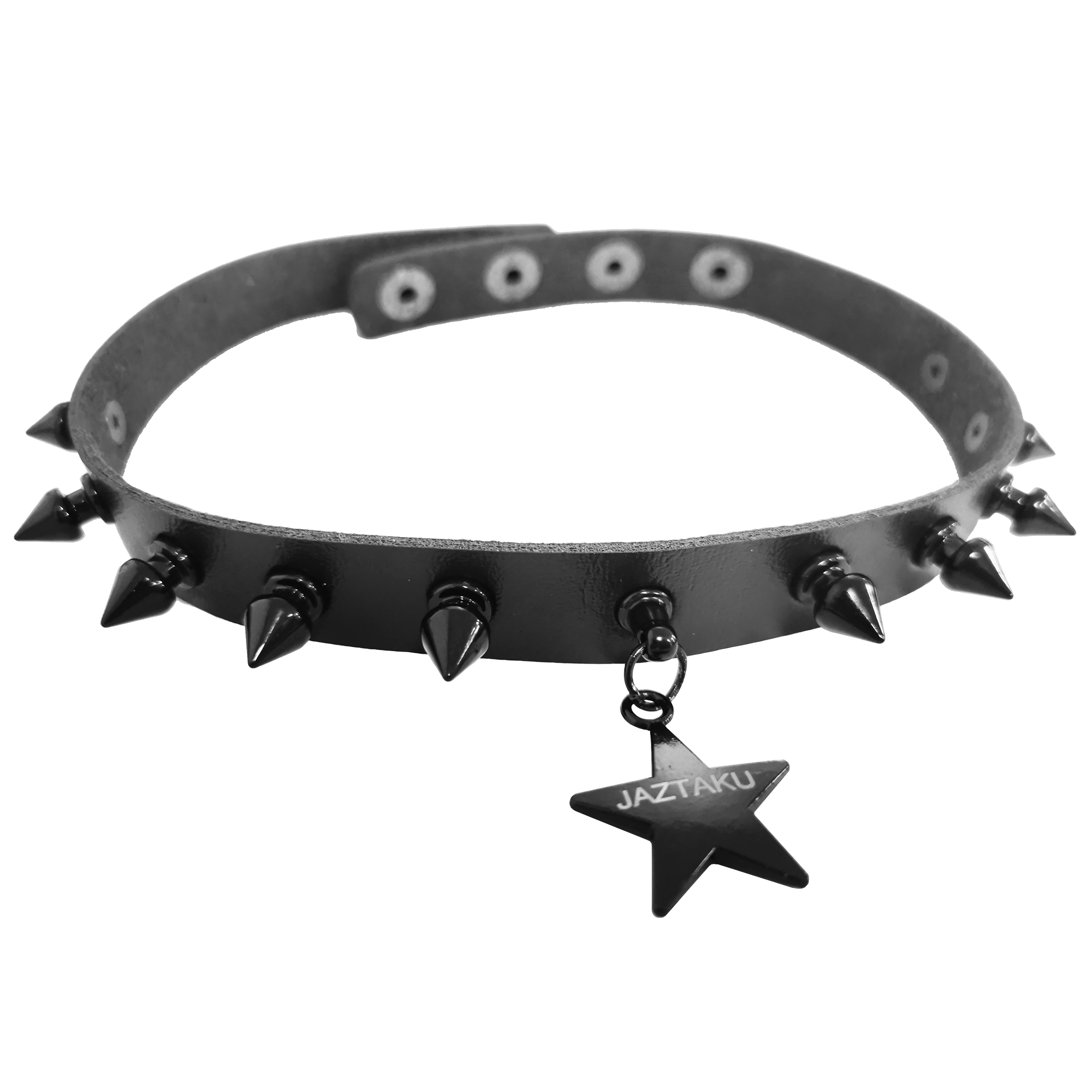 JAZTAKU Unisex Punk Gothic Choker Necklace Adjustable Collar with Spike Rivet Star
