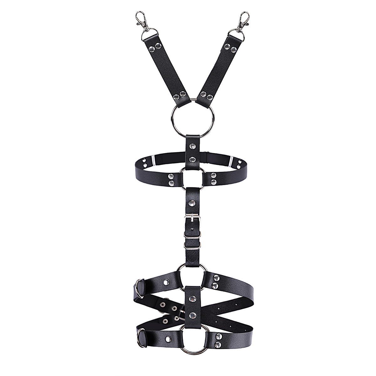 Punk style harness garters goth round thigh ring suspender belt