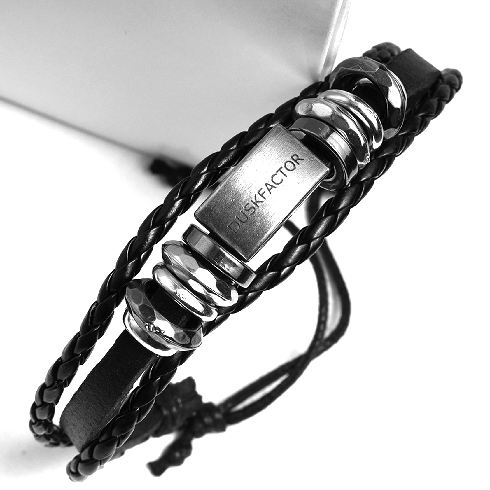 Duskfactor DIY braided leather bracelets adjustable woven tribal rope punk rock handmade wristbands 