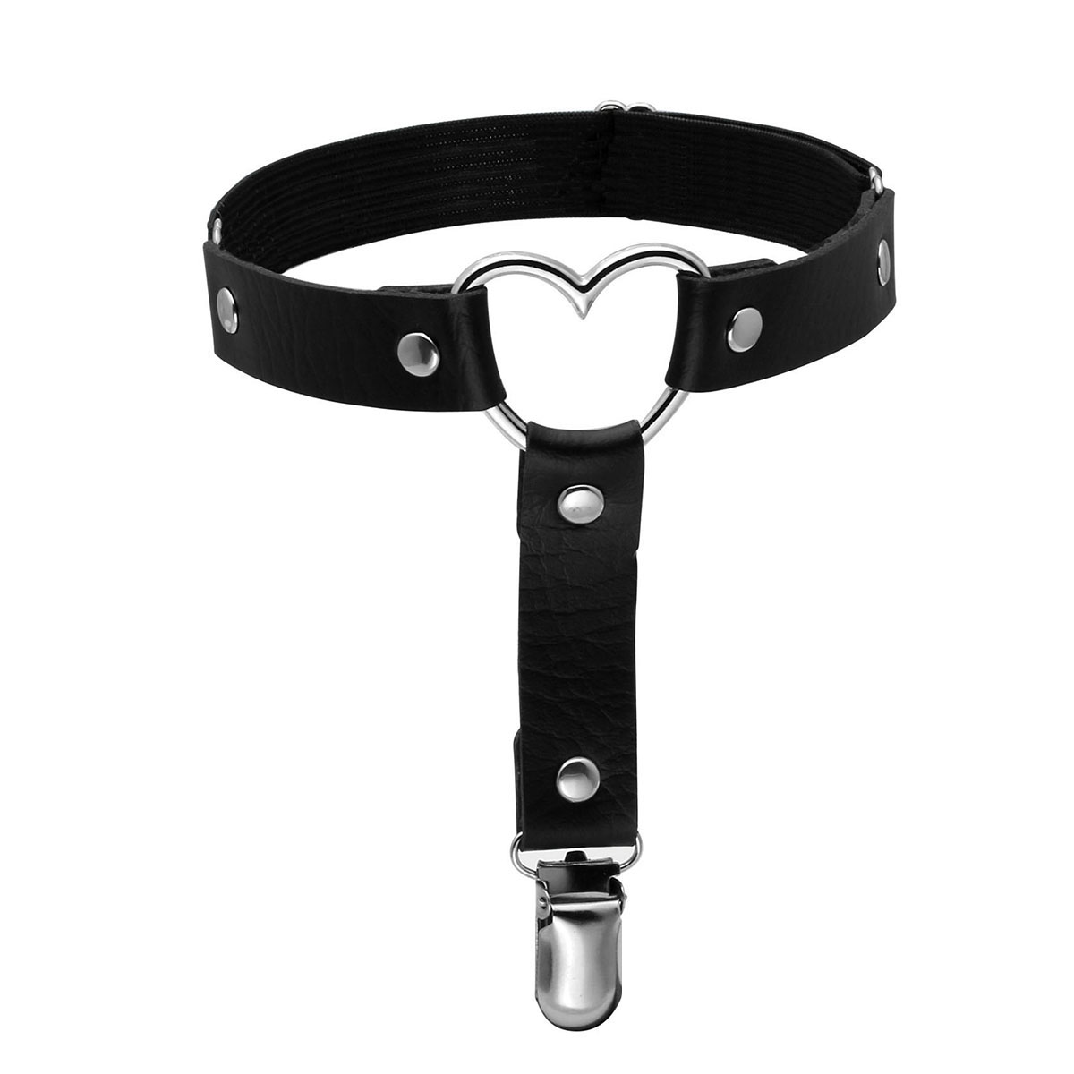 Elastic gothic thigh ring garters sexy leather heart garter belt for women and girls