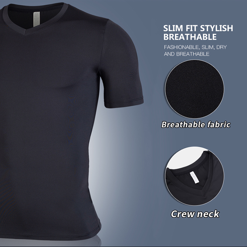 Running Sport T-shirt Men Gym Fitness T Shirt Male Jogging Training Solid Tee Tops Casual Sportwear Workout Tops