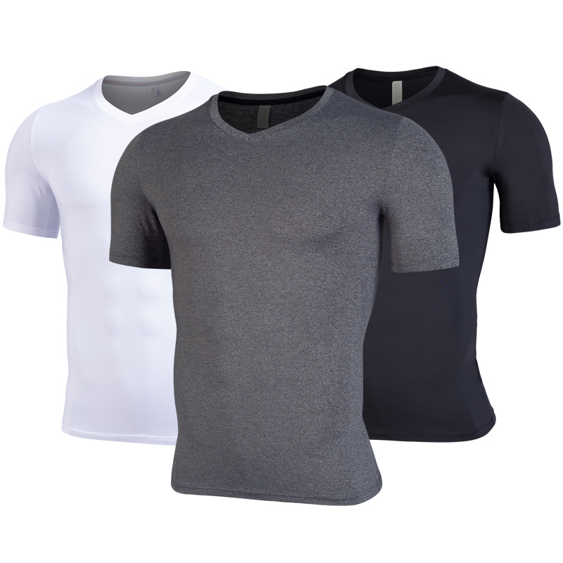 Running Sport T-shirt Men Gym Fitness T Shirt Male Jogging Training Solid Tee Tops Casual Sportwear Workout Tops
