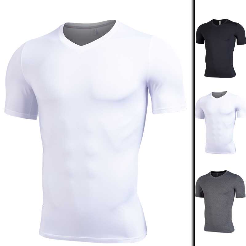 Running Sport T-shirt Men Gym Fitness T Shirt Male Jogging Training Solid Tee Tops Casual Sportwear Workout Tops