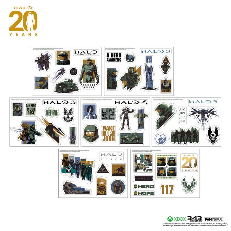 【預售】HALO 20周年 貼紙套裝