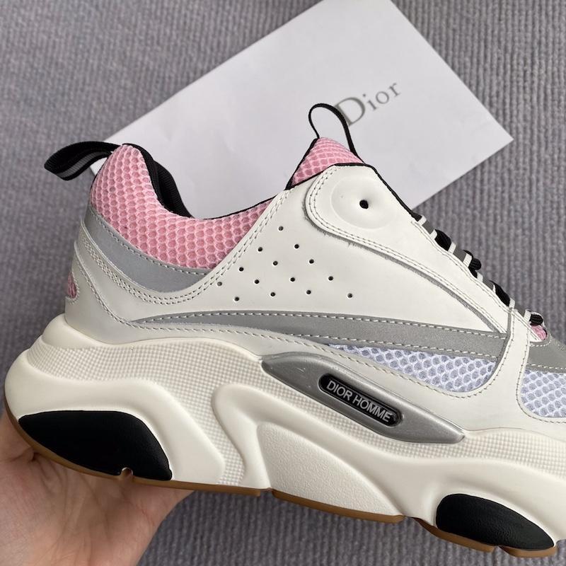 b22 sneaker white calfskin with pink and white technical mesh