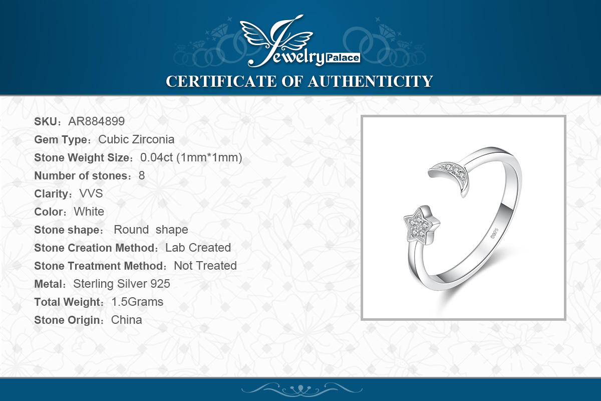 Cubic Zirconia Open Promise Wedding Ring 925 Sterling Silver JewelryPalace