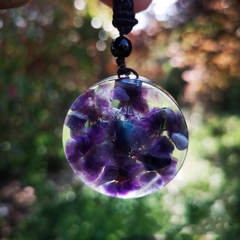 七脈輪奧根吊墜項鏈-紫晶-魔法塔羅