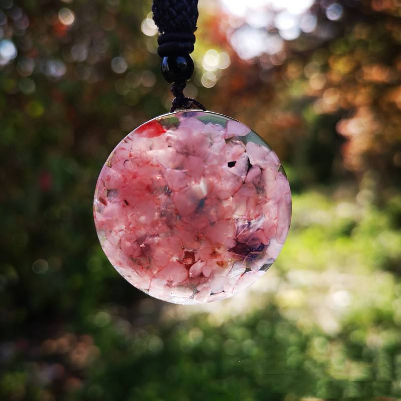 七脈輪奧根粉晶吊坠項鏈-魅力人緣-魔法塔羅