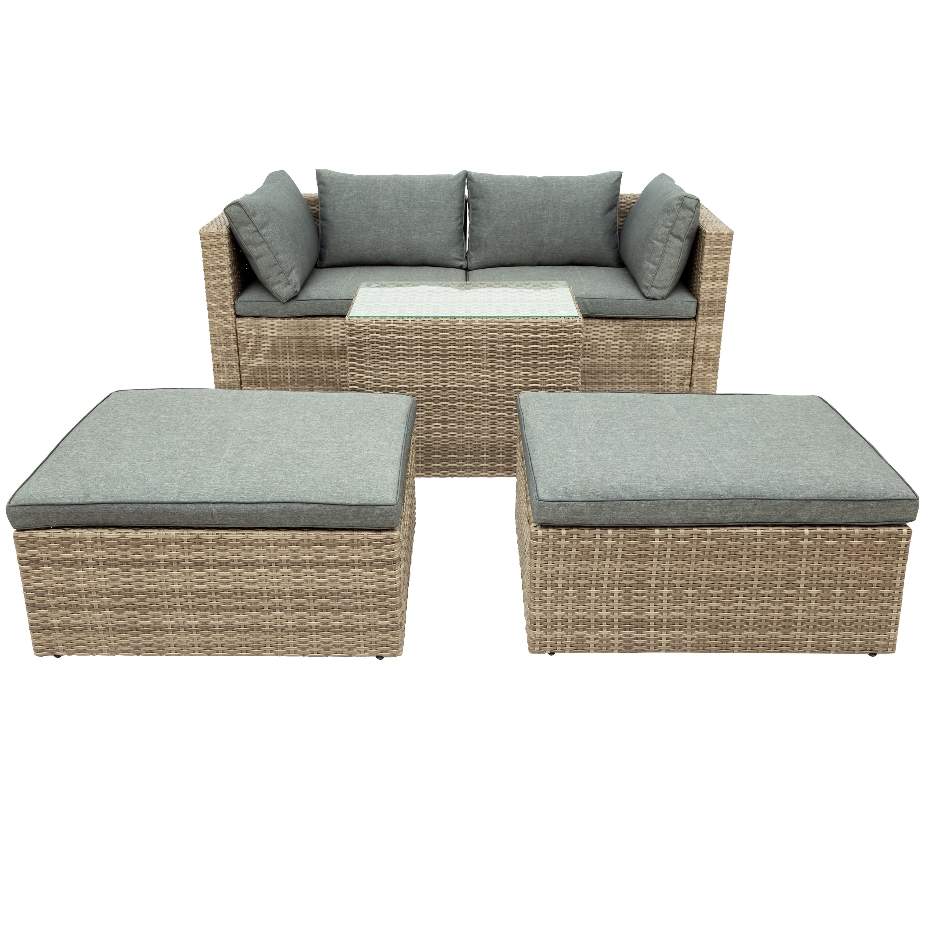 Outdoor Patio Furniture Set, 5-Piece Wicker Rattan Sectional Sofa Set-CASAINC