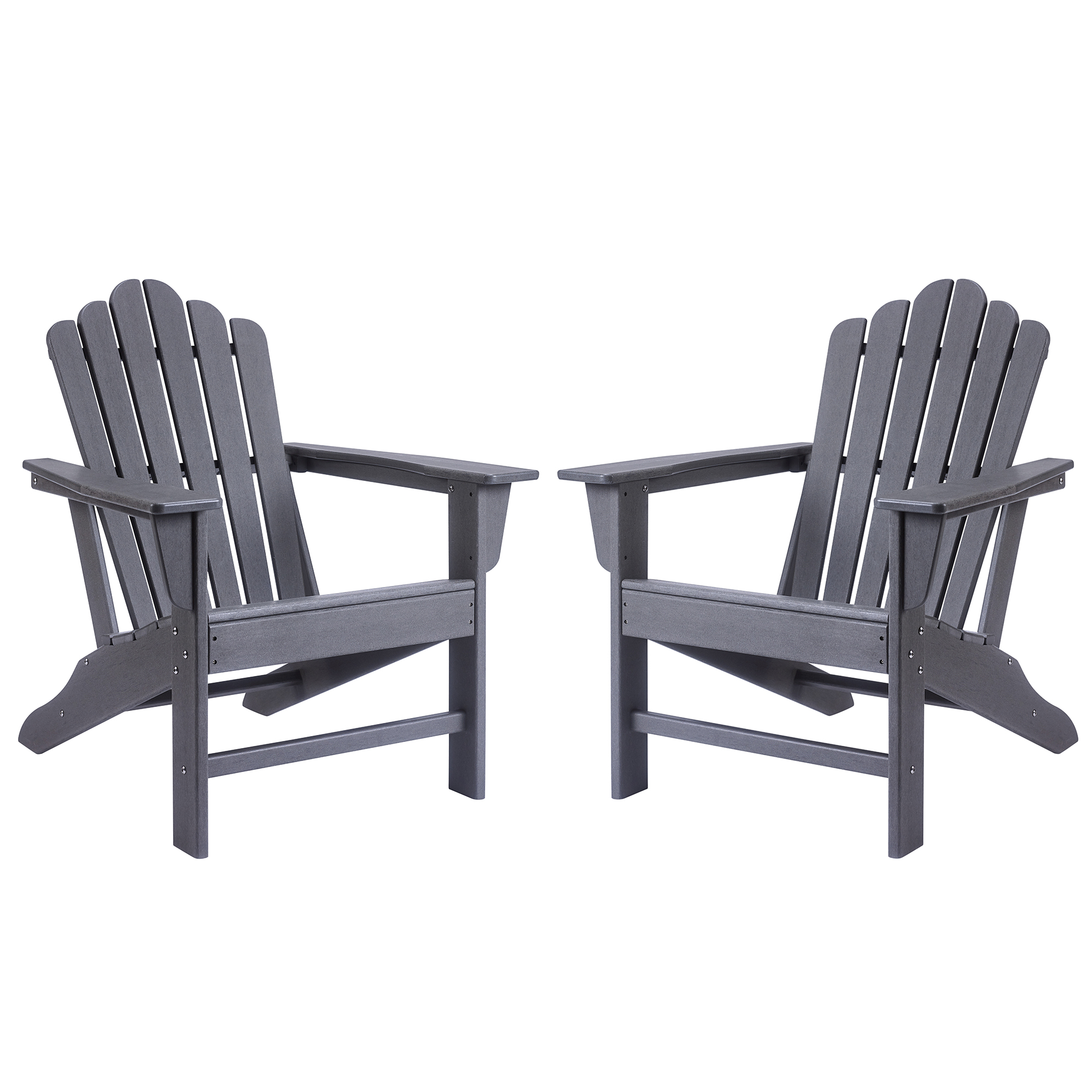 Casainc 2 PCS Classic Outdoor Adirondack Chair for Garden Porch Patio Deck Backyard, Weather Resistant Accent Furniture, Slate Grey-CASAINC