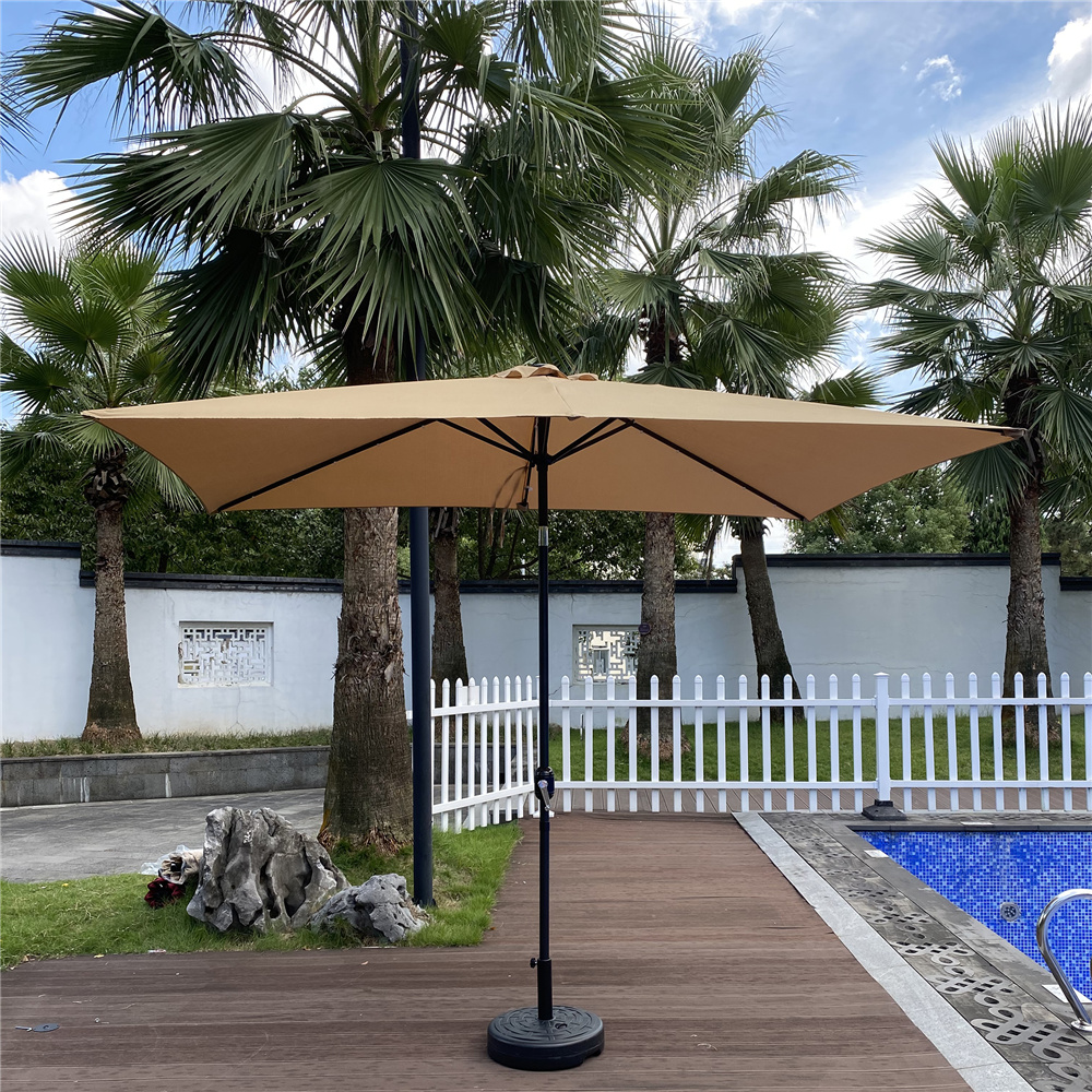 Casainc Outdoor Patio Umbrella 10 Ft x 6.5 Ft Rectangular with Crank Weather Resistant UV Protection Water Repellent Durable 6 Sturdy Ribs-CASAINC
